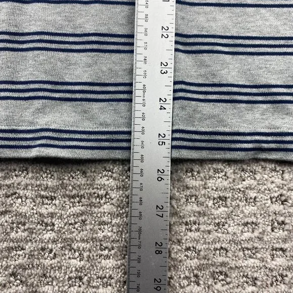 Tommy Hilfiger Polo Shirt Men Large L Gray Blue Striped Casual Golf Embroidered - Picture 8 of 8